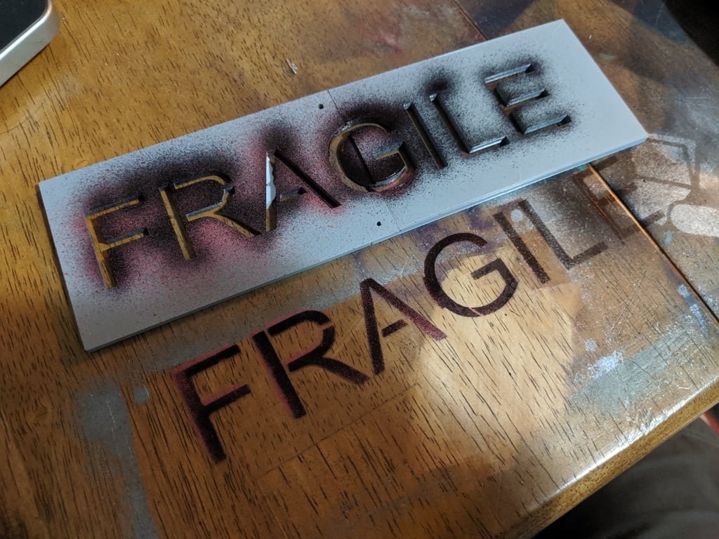 FRAGILE Stencil for shipping boxes