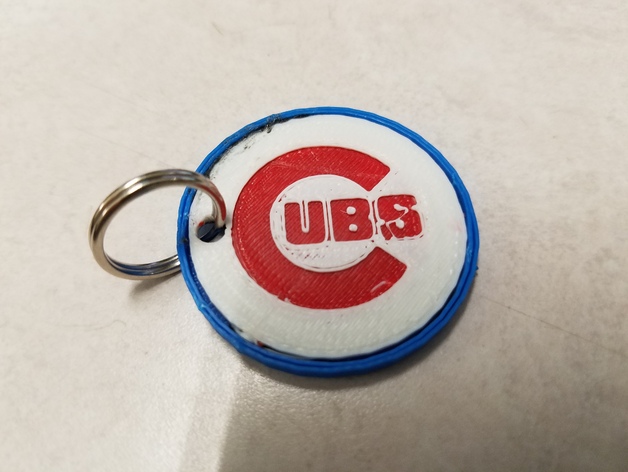 Tri Color Cubs KeyChain