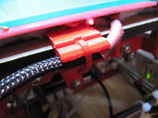 Prusa Hotbed Cable Guide with cable tie