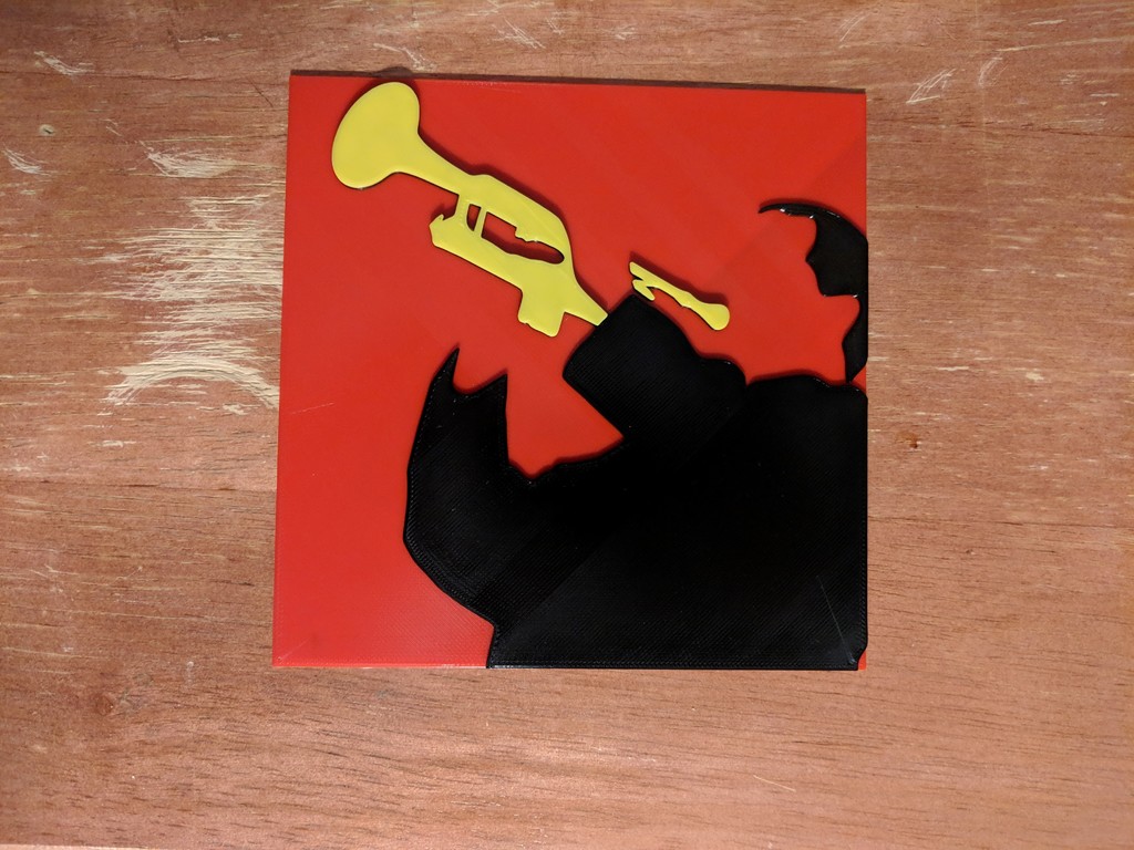Multicolor Louis Armstrong print for single extruder printers