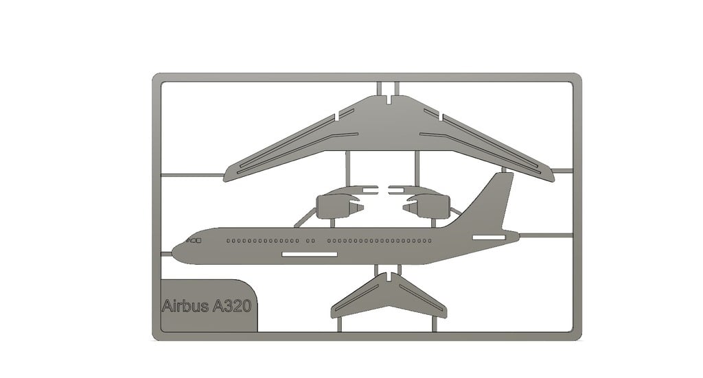 Airbus A320 Model Airplane Flat Card
