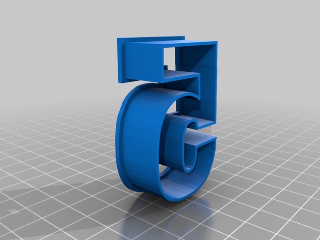 3DNrj.com Number 5 Small Cookie Cutter