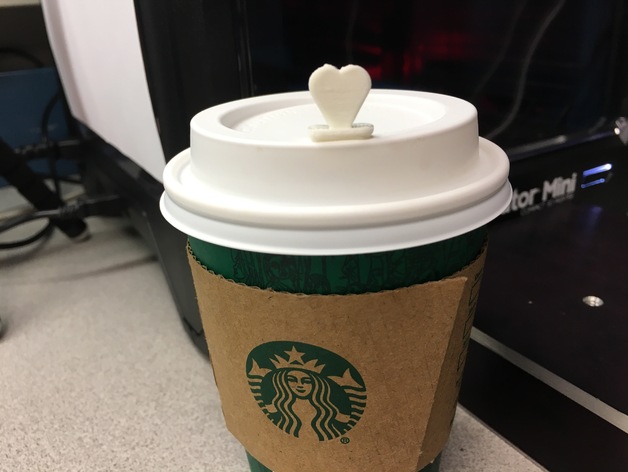 Starbucks Heart Shape Splash Stick for Coffee cup lid