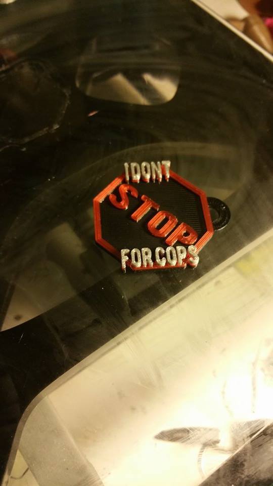 i don't stop for cops keychain 