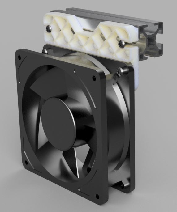 120mm fan holder for 30x30 aluminum extrusion