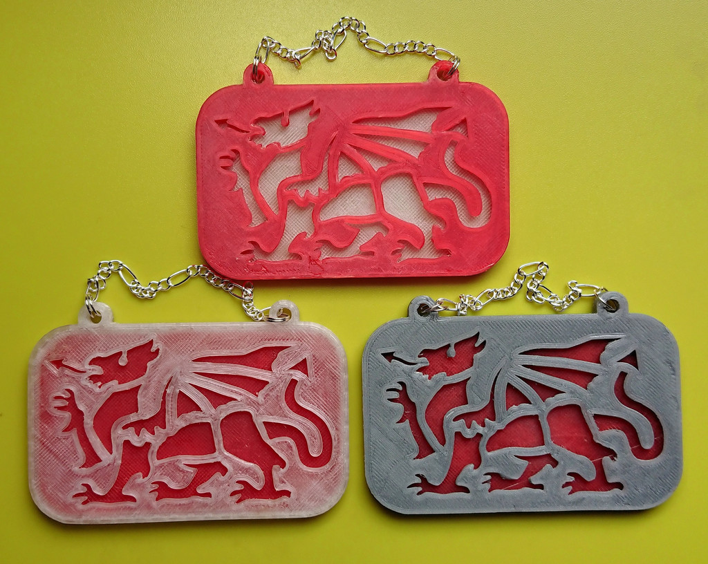 Red Dragon plaque wall hangar (based on Welsh Flag)