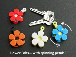 Flower Fobs... Flower Key Fobs that Spin!