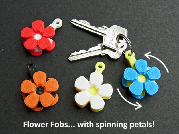 Flower Fobs… Flower Key Fobs That Spin