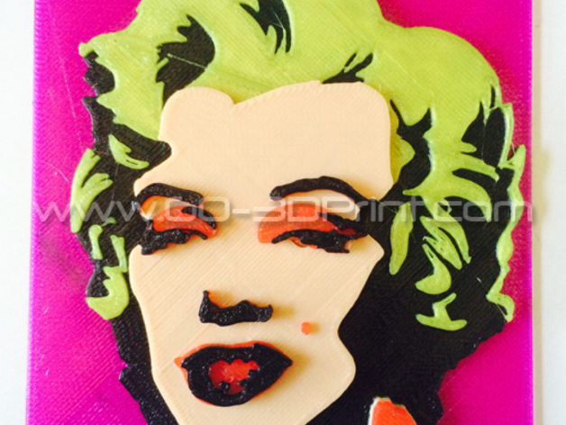 3d Printed Andy Warhol Marilyn Monroe 1967 hot pink