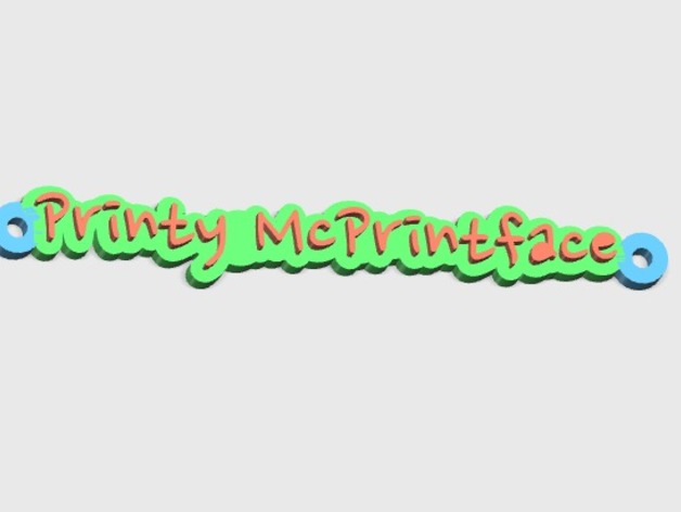 Printy McPrintface tag, meant to be attached to a 2020 extrusion on the FT-5