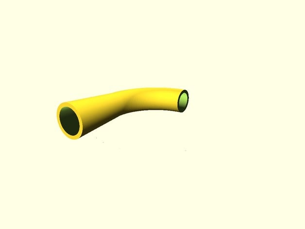 Curved pipe with flange