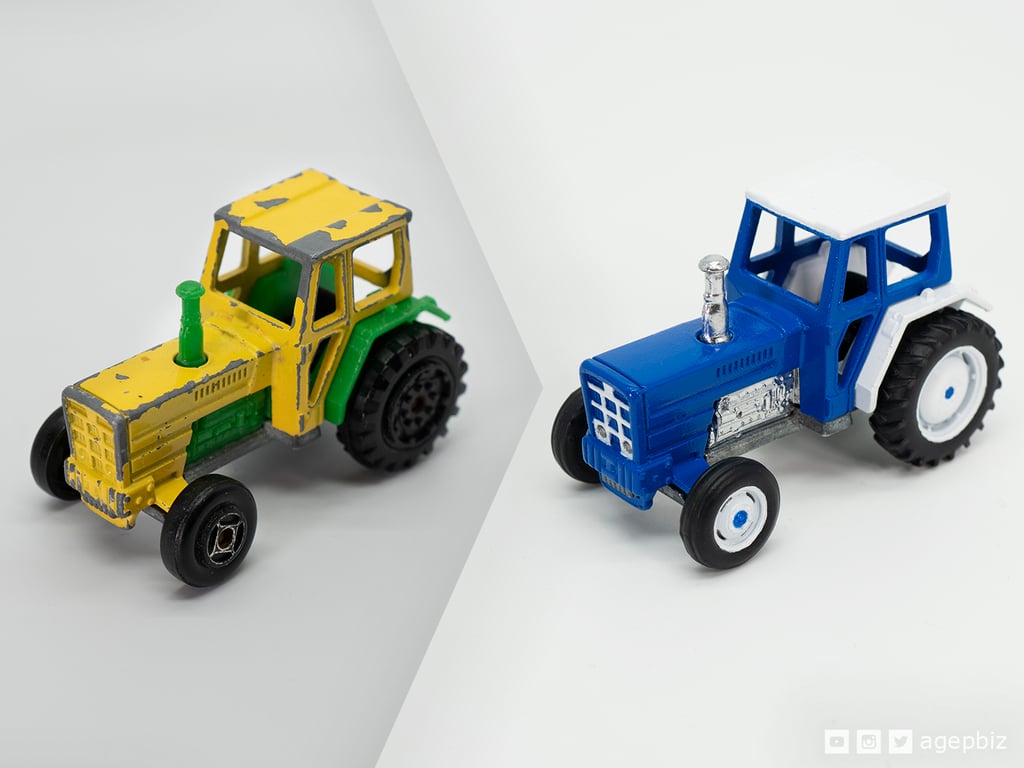 Detailed Tractor Wheels - Diecast Toy Restoration