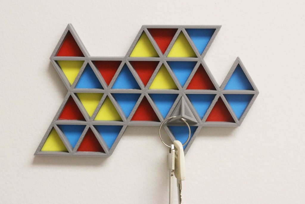 Multi-Color Key Rack (AKA Tetra-key-dron, Mosaic key holder, Tri-dangles)