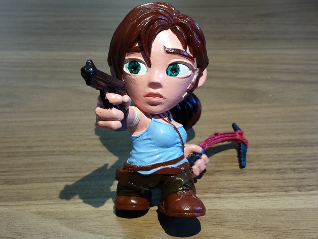 Hollow Lara Croft Toon Figure - Optimized for SLA Printers