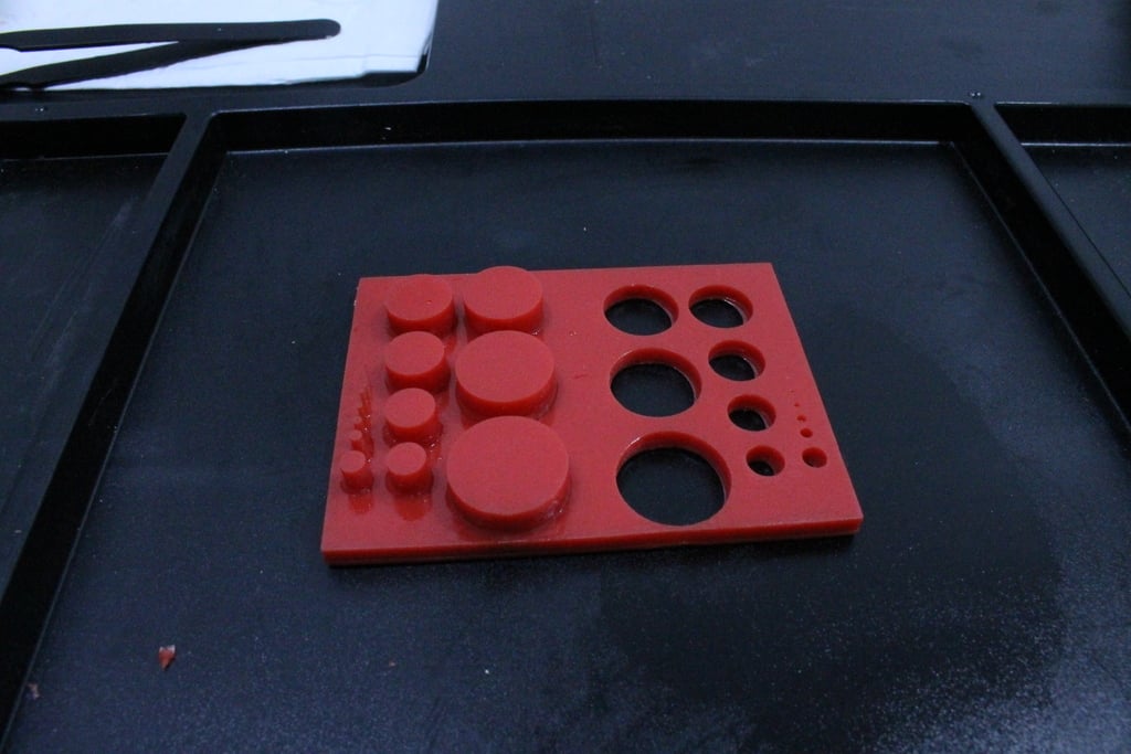 Hole resolution and calibration test DLP 3D printer