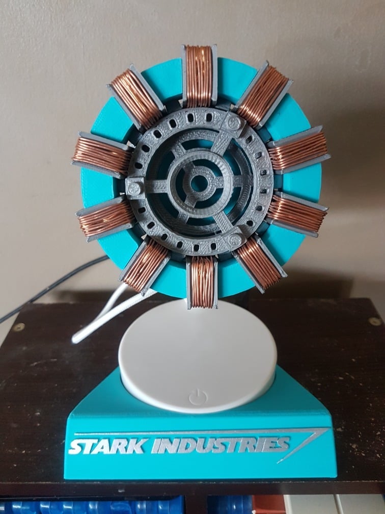 Stark Industries Mk1 Arc Reactor - Night light with base