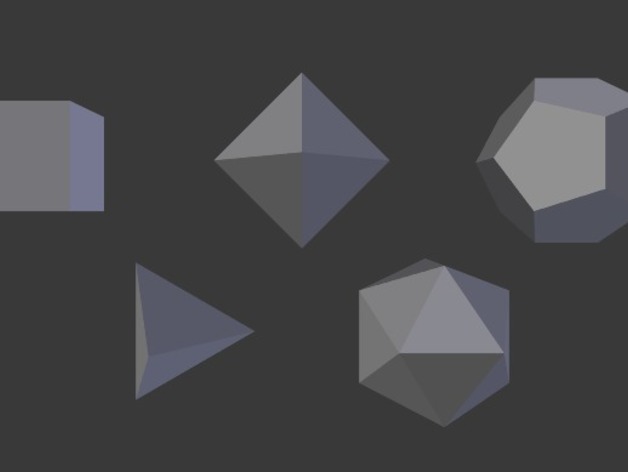 Blender Script to create the five Platonic Solids