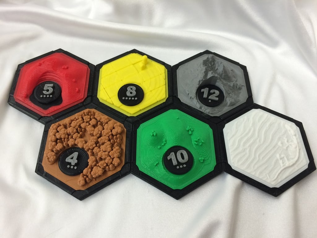 3D Magnetic Catan Tiles