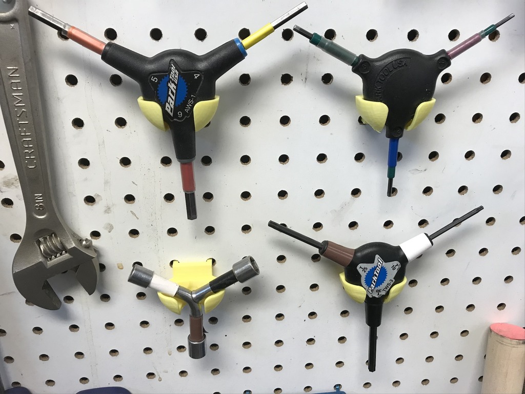 Pegboard holder for Park tools Y wrench