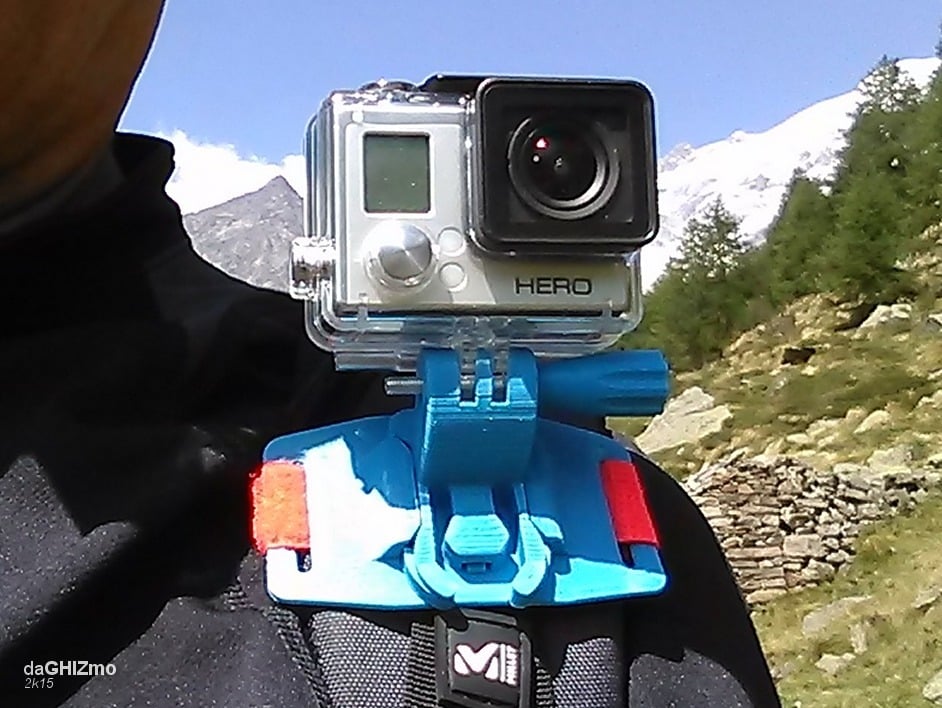 Backpack Shoulder attachment for GoPro camera