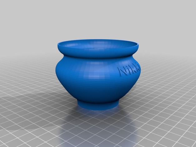 netfabb generated vase - mostly to test... Has 'Nikki' on it