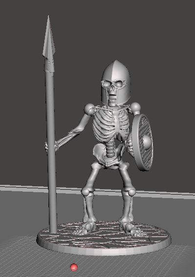 28mm Skeleton Warrior with Spear and Shield
