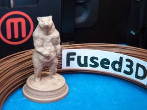 Brown Bear (Ursus arctos) by Makerbot Printed with Wood Filament