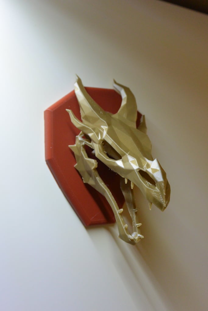 Skyrim skull Dragon wall Trophy