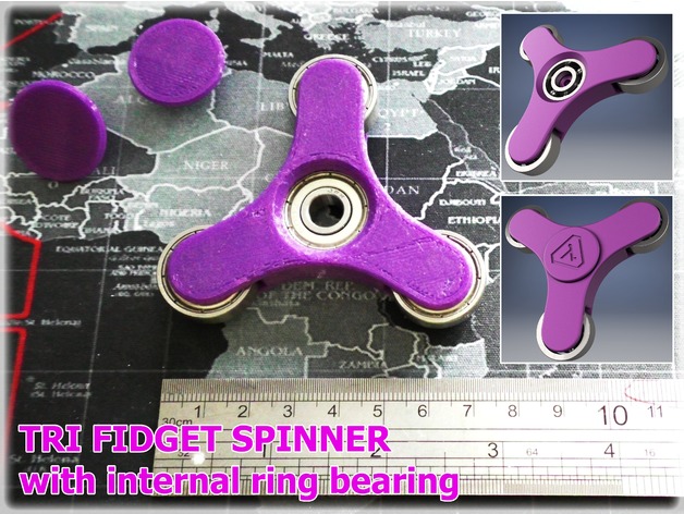 TRI FIDGET SPINNER - with internal ring bearing