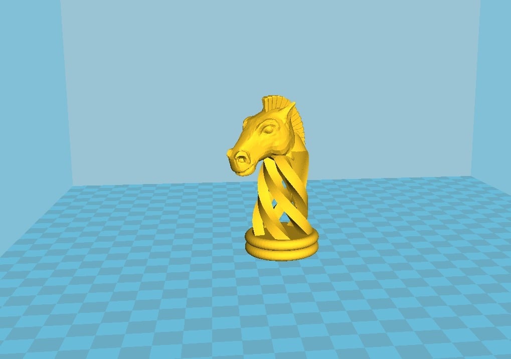 Knight Remix Fusion - Spiral Chess + OpenScad Chess