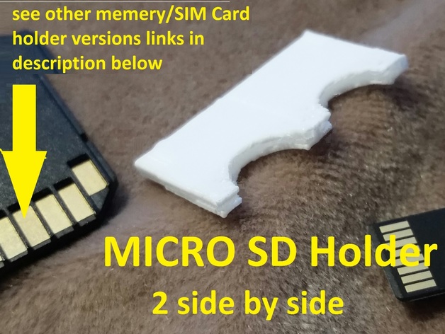 2 side by side micro SD memory card holder