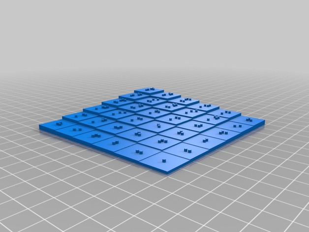 6 x 6 Braille optimized multiplication table