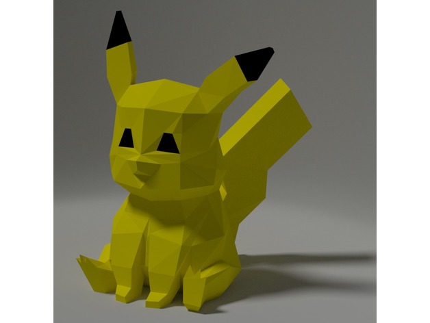 Pikachu low-poly, Papercraft