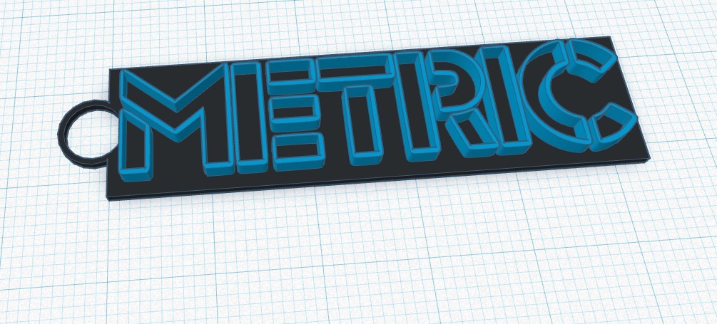 Metric band logo keychain