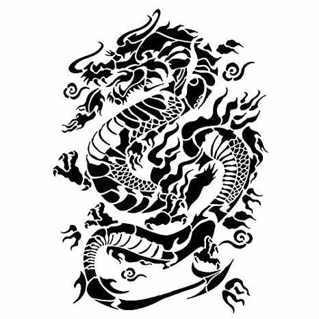 Chinese dragon stencil 2