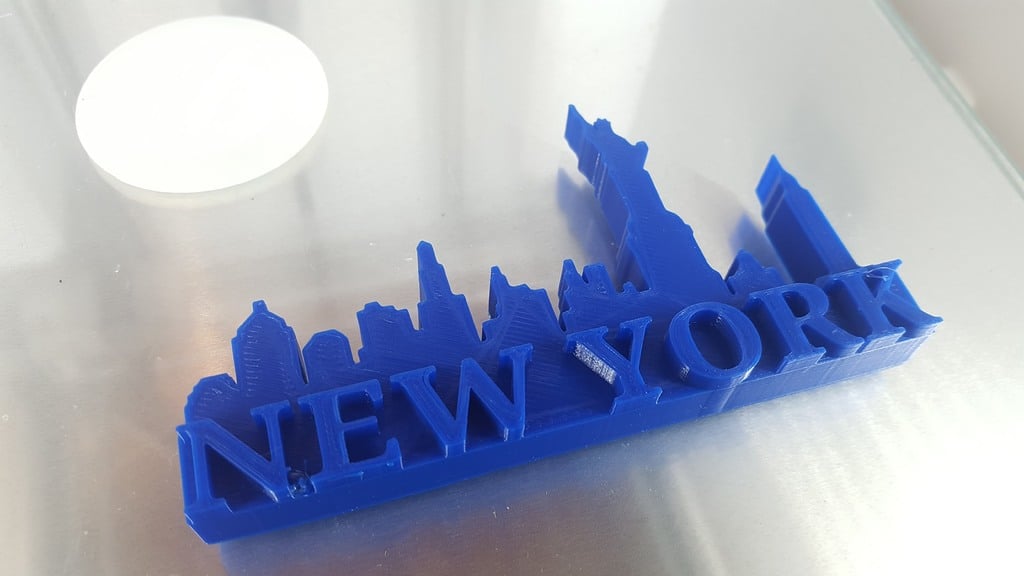New York City 3D Skyline and Block Letters Magnet or Paperweight