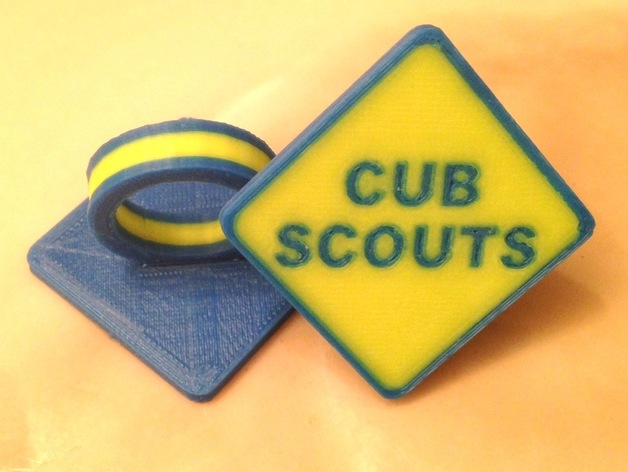 Cub Scouts Neckerchief Slide "Blue and Gold" dual extrusion