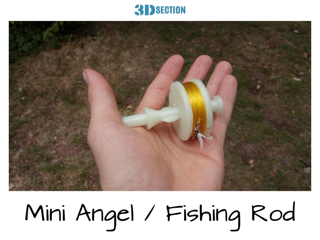 Mini Fishing Rod (One piece - Easy to print)