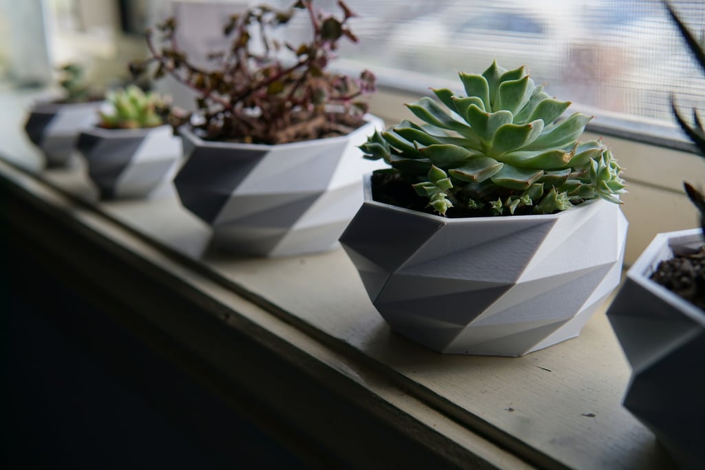 Low Poly Planter  - Wide Top