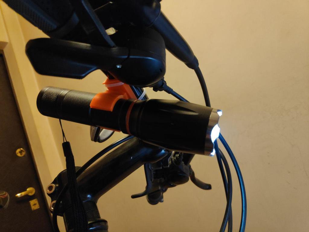Bike flashlight holder