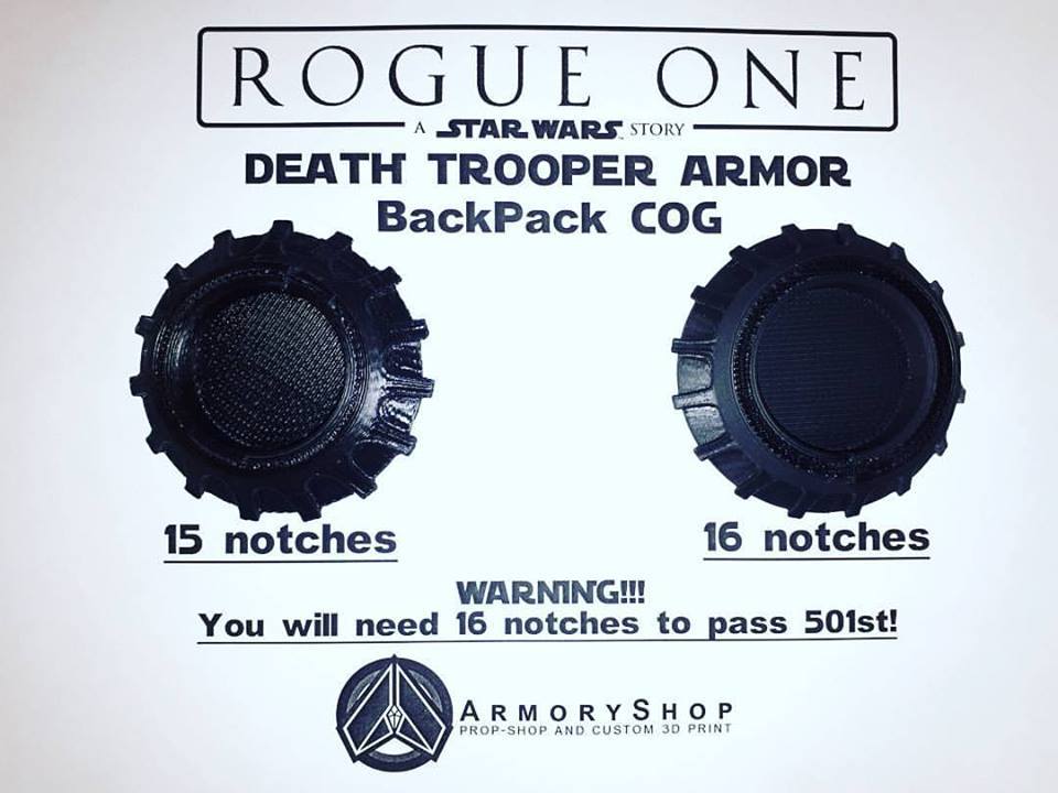 Star Wars Rogue One Deathtrooper Armor COG 16 notches
