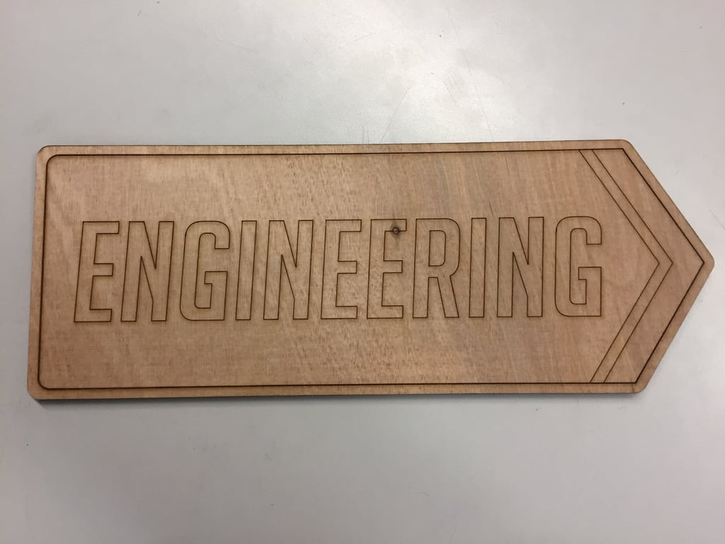 Laser Cut Engineering Sign