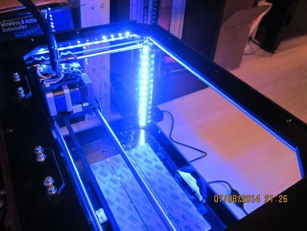 LED Strip Diagonal Positioned Corner Bracket for 3D Print Enclosure