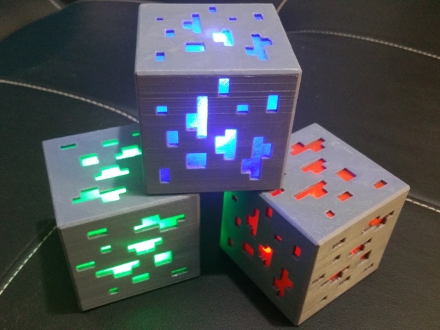 Minecraft Diamond Ore Lamp By I Am Me Thingiverse