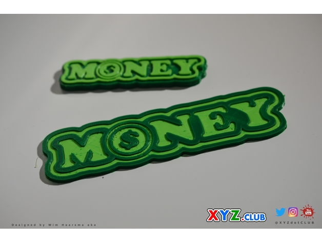 MONEY - Keychain - Badge - Decal - Sticker