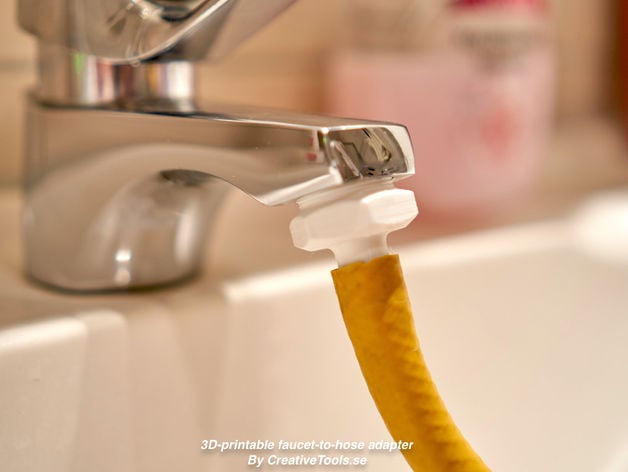 3D-printable faucet-to-hose adapter