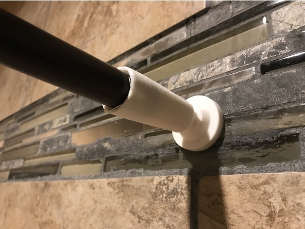 Shower curtain rod tensioner insert - Modified