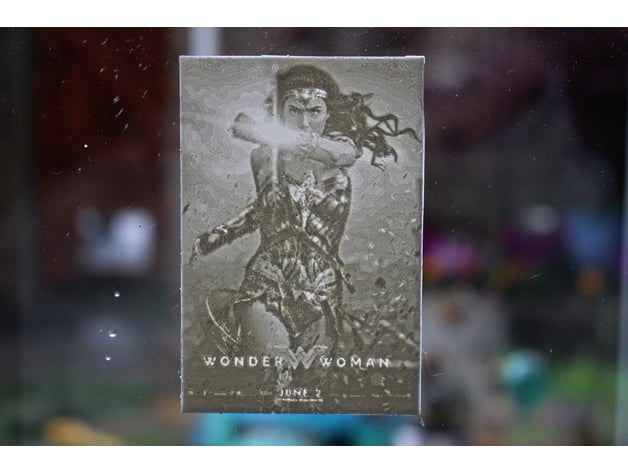 Wonder Woman Movie Poster Lithophane