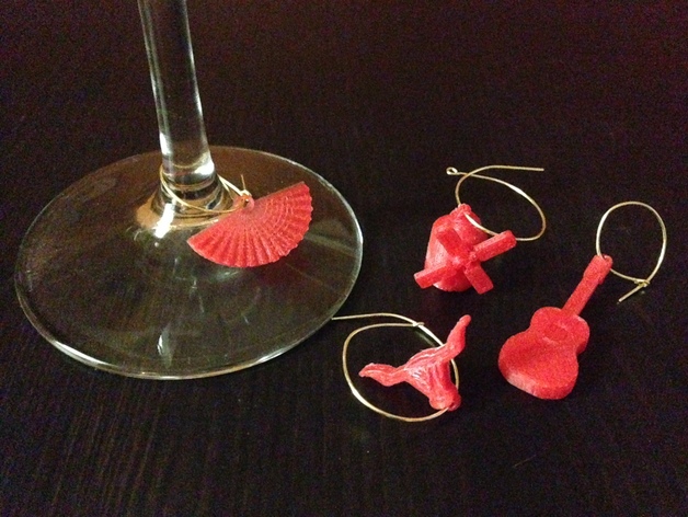 Spain-themed wine charms