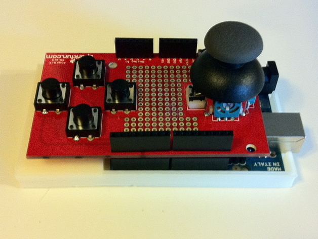 Parametric Arduino Case with Shelf for Sparkfun Joystick Shield